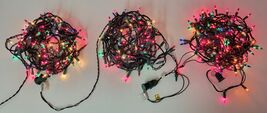 *E1) Mixed Junk Drawer Lot of 3 Holiday Multi-Color 28ft Christmas Lights - $14.84