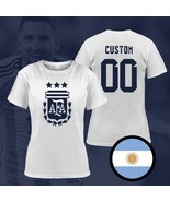 Argentina Custom Name Champions 3 Stars FIFA World Cup Qatar 2022 White ... - $41.01 CAD+