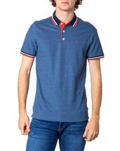Jack & Jones Men Polo Blue Designer Shirt Logo 2025 Collection - $547.38 MXN