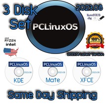 Pc Linux Os 3 Dvd Set With Kde Mate And Xfce | Color Labels | Same Day Shipping! - $9.89