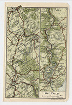 1924 Original Vintage Map Of Wye Valley / England - £15.31 GBP