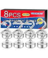 8 Pack Magnetic Hooks 25 Lbs Strong Neodymium for Hanging Grill Fridge C... - $11.13