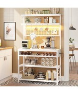 White Modern Industrial Kitchen Baker&#39;s Rack with Multi-Color LED Lights - $396.04 CAD