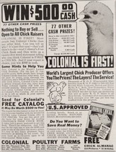 1942 Print Ad Colonial Poultry Farms World&#39;s Largest Chick Producer Marion,Ohio - £10.73 GBP