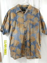 Men&#39;s Fiend Shirt Button Up Short Sleeve Blue Orange Size Medium - $29.59