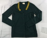 Kate Spade Sweater Womens Medium Green Button Front Pockets Beaded Neck - $24.74
