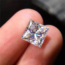 White Princess Square Cut Loose Lab Created Moissanite GRA Certified 6.00 mm - £50.35 GBP