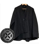 Classic Black Lightweight Crinkle Glitter Cape Jacket Medium by JJ Fall - £21.80 GBP