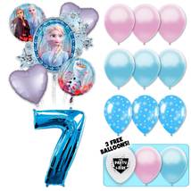 Frozen Deluxe Balloon Bouquet - Blue Number 7 - £25.63 GBP