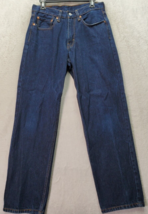 Levi&#39;s 550 Jeans Men Size 31 Dark Blue Denim 100% Cotton Flat Front Straight Leg - £18.10 GBP
