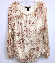 White House Black Market Peasant Blouse Size 4 Lined Silk Blend Modern A... - £9.98 GBP