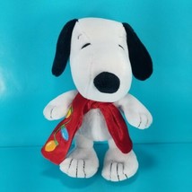 Snoopy Christmas Plush Red Xmas Scarf Bulbs Dan Dee Charlie Brown Dog 8&quot;... - £12.58 GBP