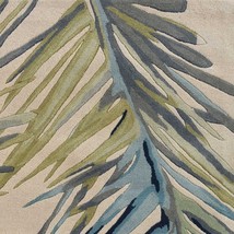 8' Ivory Hand Tufted Tropical Palms Round Indoor Area Rug - $774.49