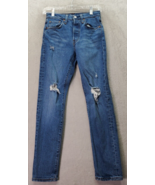 Levi&#39;s Strauss &amp; Co. 501 Jeans Women Size 28 Blue Distressed Button Fly ... - £18.13 GBP