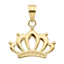14k Yellow Gold Plated Crown Pendant Charm Necklace Fine Jewelry Women Gifts Her - £36.16 GBP