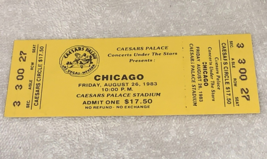 CHICAGO BAND ORIGINAL UNUSED 1983 CONCERT TICKET Caesars Palace Peter Ce... - $8.49