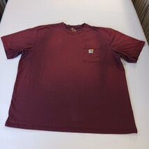 Carhartt K87 PRT Original Fit Crewneck Men’s Red Cotton T-Shirt Pocket Size 2XL  image 13