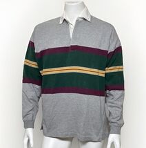 Eddie Bauer Mens Large Polo Rugby Shirt Long Sleeve Striped Vintage 80s ... - $43.18