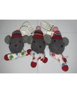 NEW Target Wondershop Set of 3 Felt Winter Woodland Grey Mice Holiday Or... - $23.12