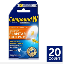 Compound W Warts Remover Maximum Strength One Step Plantar Foot Pads 20 ... - £16.34 GBP