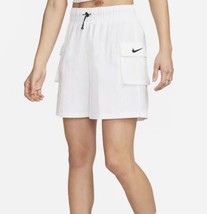 NWT Women&#39;s Nike DM6247 Loose Fit High Rise Windbreaker Cargo Shorts, Me... - $29.70