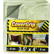 Drop Cloth 3.5&#39; x 4&#39; 8oz Canvas, Non-Slip Rubberized Dots Ivory, CoverGr... - $14.84
