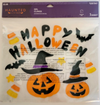 Haunted Living Halloween Gel Window Clings Pumpkins Happy Halloween Decorations - £7.19 GBP