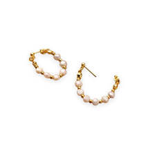 Anyco Earrings Fashion Gold 925 Sterling Silver Bohemian Freshwater Baroque - £23.66 GBP