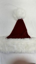 Christmas Santa Hat Plush Red Traditional New Years Holiday Party - Adult Size - £11.79 GBP