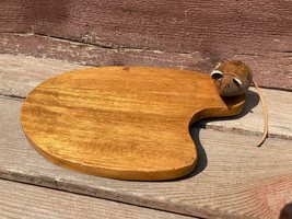 VTG Enesco MCM Wooden Cheese Server Cutting Board Wood Mouse - £15.53 GBP