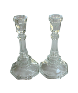 PAIR OF ELEGANT 24% LEAD CRYSTAL 7-1/2” TAPERED CANDLE HOLDERS AMERICAN ... - $10.00