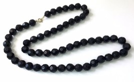 Black Faceted Acrylic Beaded Necklace Approx 24&quot; - £7.47 GBP