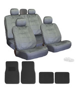 Premium Grade Beige Velour Fabric Car Seat Mats Steering Covers Ser For BMW - $53.28