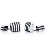 Titanium Black Stripe Chain Style Cufflinks - £48.06 GBP