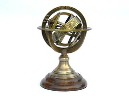 NauticalMart Vintage 6&quot;Inch Solid Brass World Globe. - £19.98 GBP