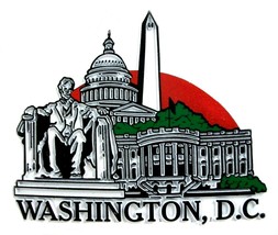Washington D.C. United States 4 Color Collage Fridge Magnet - £5.49 GBP