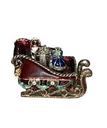 Monet Enamel Christmas Trinket Box Santa&#39;s Sleigh Metal 2009 Holiday Col... - £16.70 GBP