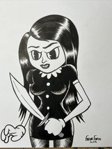 Sexy Goth Girl Monster  Horror Original Art Copic Marker Drawing By Frank Forte - £29.63 GBP