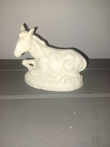 Vintage Atlantic Mold Nativity Scene White Bisque Donkey Figurine 3.5&quot; tall - $17.99