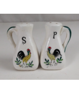 Vintage Rooster &amp; Rose Pitcher Style Ceramic 2.75&quot; Salt &amp; Pepper Shakers - €8,38 EUR