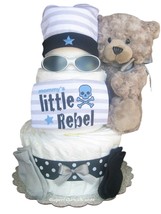 Rockin Rebel Blue Diaper Cake - £97.97 GBP