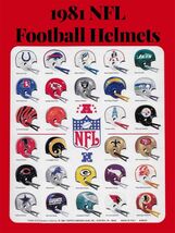 1981 NFL Football Helmets Vintage Logo Poster Print on Metal Sign 12x8in... - $34.67 CAD