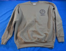 Usmc United States Marine Corps Og Olive Green Crewneck Pull Over Sweat Shirt L - £20.93 GBP
