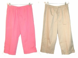Coral Bay Capri Pants Coral Tan Navy Cotton &amp; Cotton Blend Size 14-16  - $22.76+