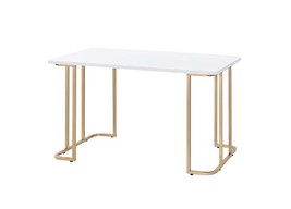 Estie Vanity Desk, White &amp; Gold Finish - $264.00