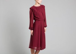 New Womens 4 NWT Designer Red Valentine Gauthier Dress Silk Long Sleeves 38 FR  - £654.89 GBP