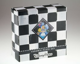 Disney Parks Alice in Wonderland Set of 4 Ceramic Plates in Original Box Nice - £117.44 GBP