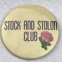 Stock And Stolon Club Texas Houston Livestock Show And Rodeo Pin Button W/ Rose - £11.72 GBP