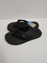 Sanuk Ziggy Flip Flops Sandals Mens 8 Black Soft Top NEW - $32.54