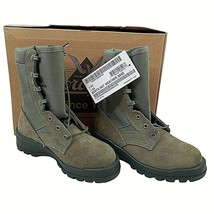 Thorogood Steel Toe Combat Boots Hot Weather Leather Canvas 3XW 6 Sage Vibram - £42.64 GBP